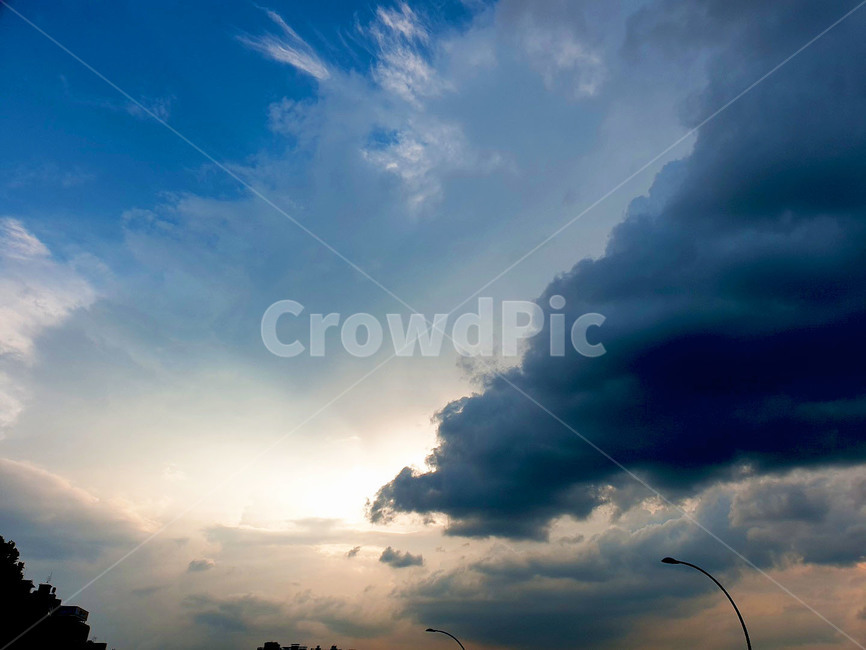 하늘,일몰,구름,뭉게구름,풍경,파랑,blue,sky,cloud,nature,몽환적인,자연,날씨,weather,outdoors