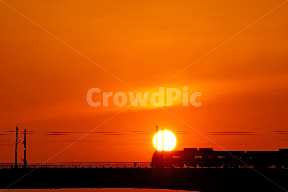 일몰,한강,지하철,퇴근길,풍경,실루엣,그림자,silhouette,shadow,교통,교통수단,traffic,transportation,nature,자연,outdoors,옥외,sunlight,햇빛