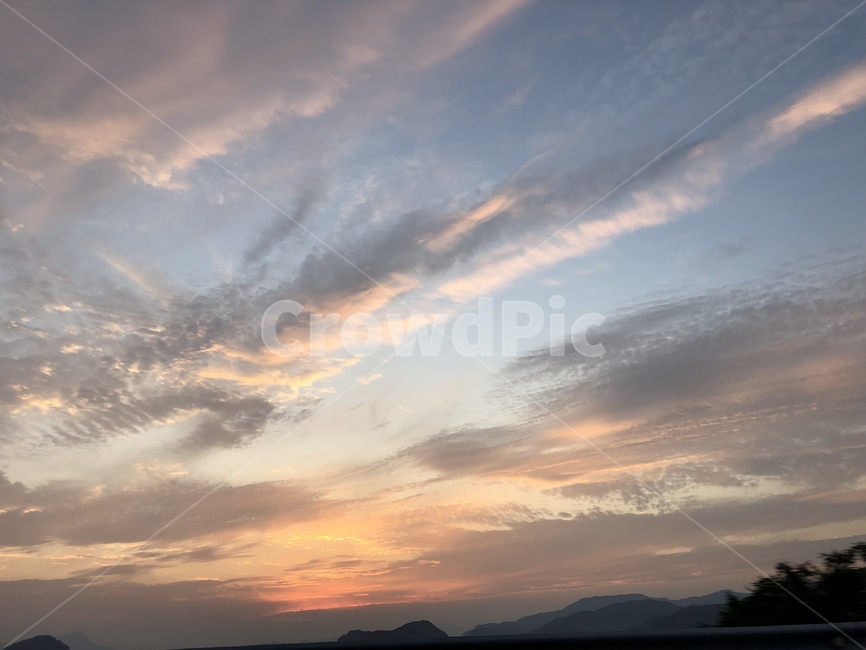 하늘,노을,구름,주황색하늘,풍경