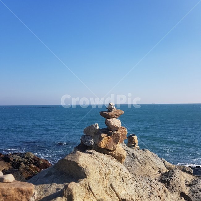 돌,바다,소원,돌탑,부산