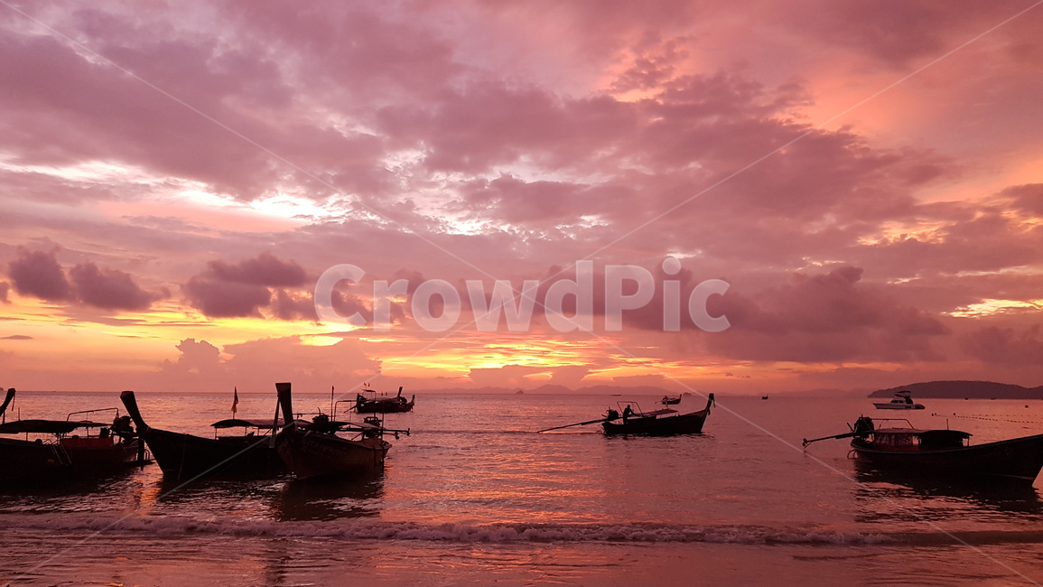 nature,자연,cloud,beach,sunset,석양,해변,구름,보트
