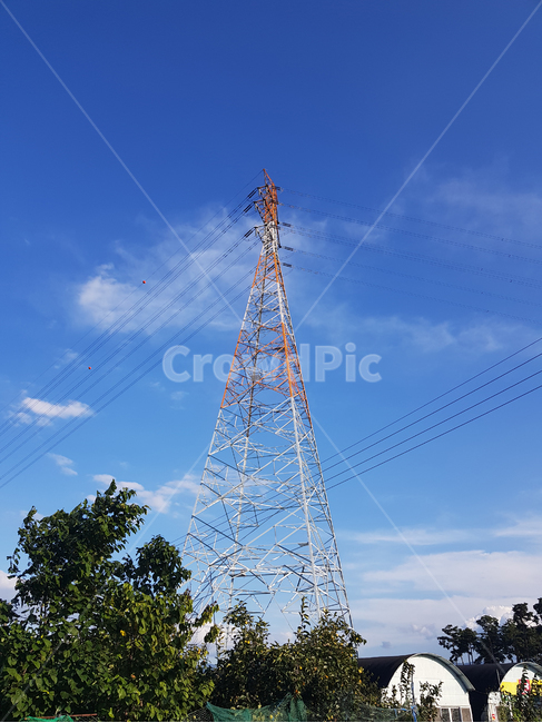 송전탑,전깃줄,하늘,나무,타워,전기,파워,transmissiontower,wire,line,sky,trees,red,white,tower,power,electricity
