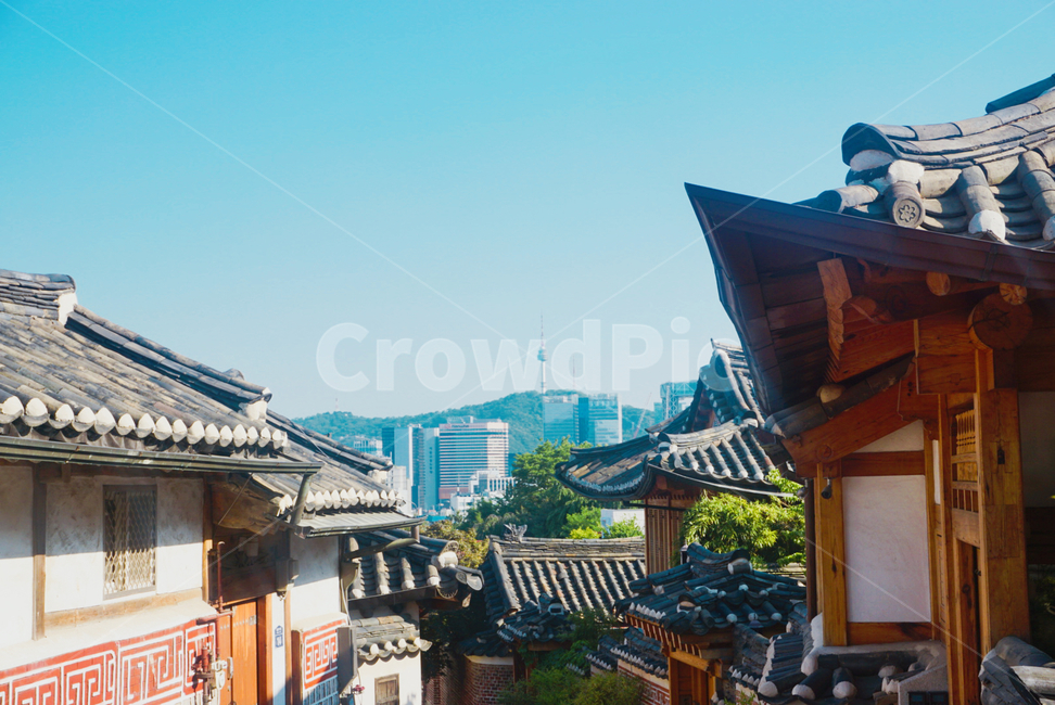 서울,봄,한옥마을,남산타워,하늘,골목길,alley,한국전통,한국문화,korean traditional,korean culture,roof,지붕