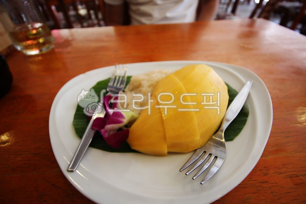 fork,dessert,thailand,restaurant,Mango dish,desert,mango