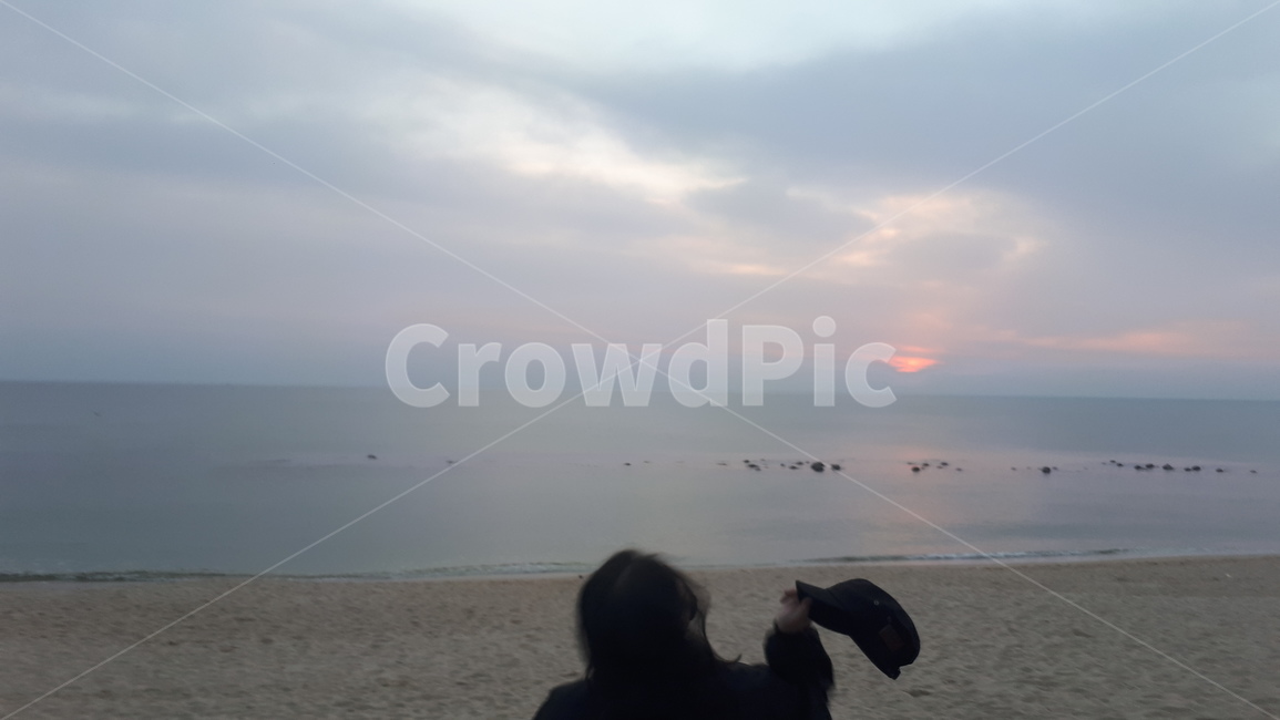 강릉해변,강문해변,일출,바닷가,바다,바다일출,바닷가일출,뒷모습