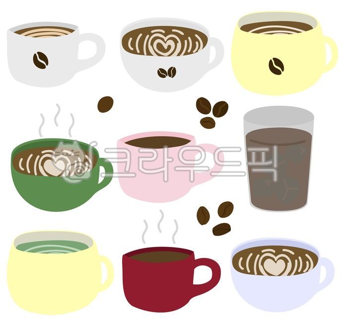컵,심플,모던,주방용품,머그컵,부드러운,일러스트,음료,커피컵,손잡이컵,카페,아메리카노,카페라떼,코코아,녹차라떼,말차라떼,라떼,커피