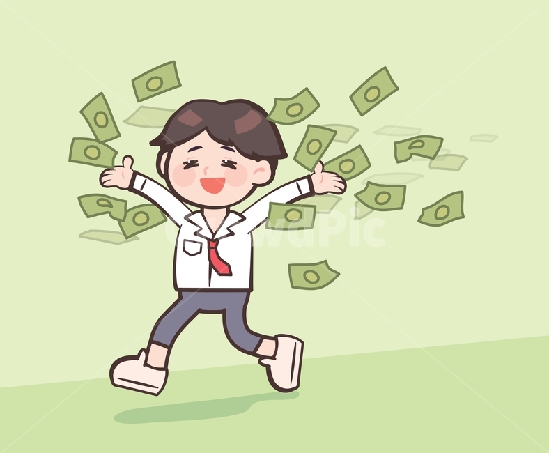 머니,은행,비지니스,회사원,남자,사원,정장,셔츠,신난,캐릭터,인간,사람,일러스트,컨셉,돈벼락,당첨,이벤트,로또,부자,달러,지폐,돈,초록색,만원,돈더미,젊은,귀여운,달리기,자본,money,그래픽,일러스트레이션,graphic,illustration
