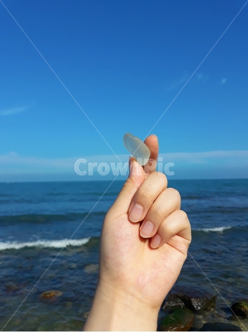 돌,돌맹이,바다,하늘,손