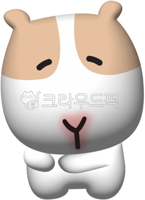 귀여운,기니피크,동물,이모티콘,캐릭터,입체,3d,빵빵한,일러스트,배고픈