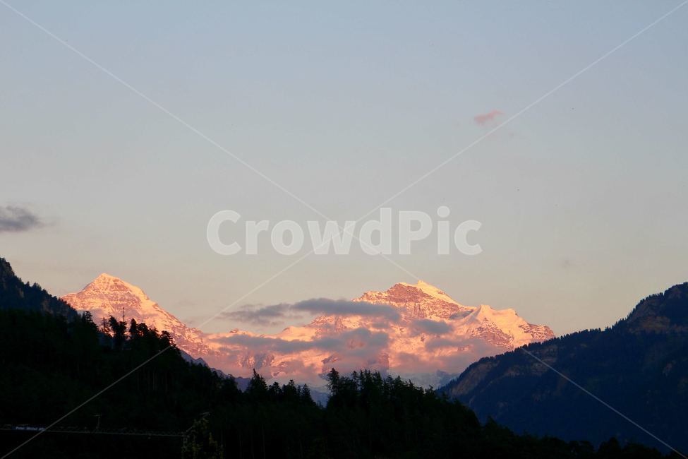 산,노을,붉은산,스위스,스위스산,인터라켄,자연,풍경,nature,landscape,해외,외국,세계,foreign,oversea,world,세계자연풍경,해외자연풍경,외국자연풍경,world nature landscape,outdoors,옥외,mountain range,산맥,mountain