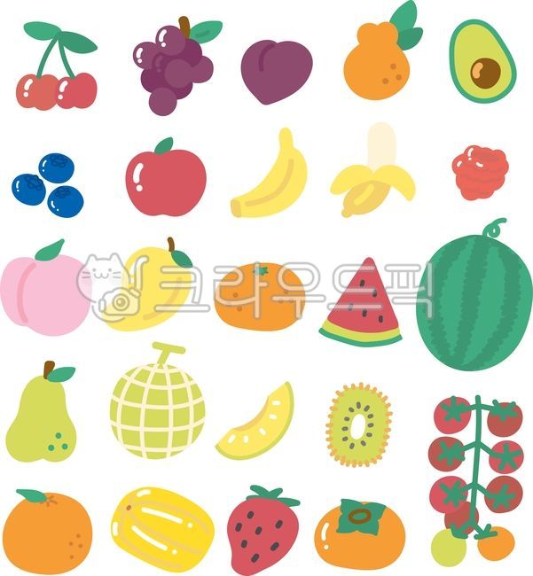 Hand drawing,illustration,hand drawing,fruit,cherry,cherry,grape,plum,pizza plum,hallabong,avocado,berry,blueberry,apple,banana,raspberry,peach,peach,mango,tangerine,tangerine,watermelon,pear,western pear,melon,kiwi,gold kiwi,ch