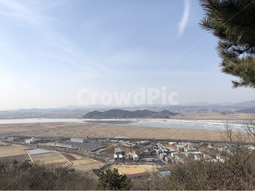 풍경,한강,파주,들판,산정상,심학산,야산,겨울산,겨울,계절,winter,season,자연,풍경,nature,landscape,시골,마을,country,rural,town,경치,outdoors,옥외,scenery