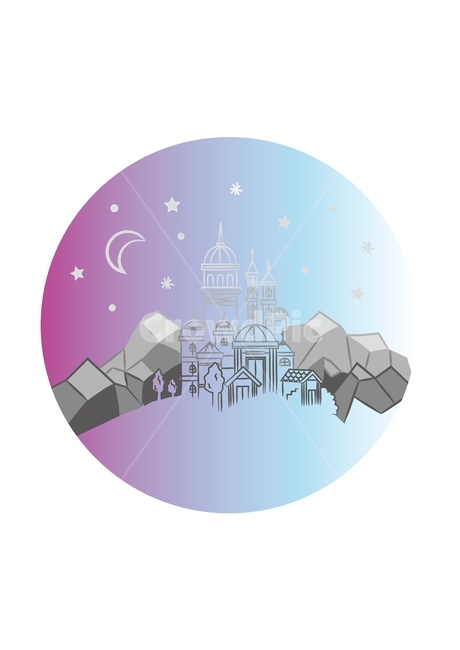 궁전,성,밤하늘,그라데이션,castle,일러스트,야경,밤,풍경,nightscape,night,landscape,건축물,건물외관,exterior,building,structure,architecture,construction,그래픽,일러스트레이션,graphic,illustration