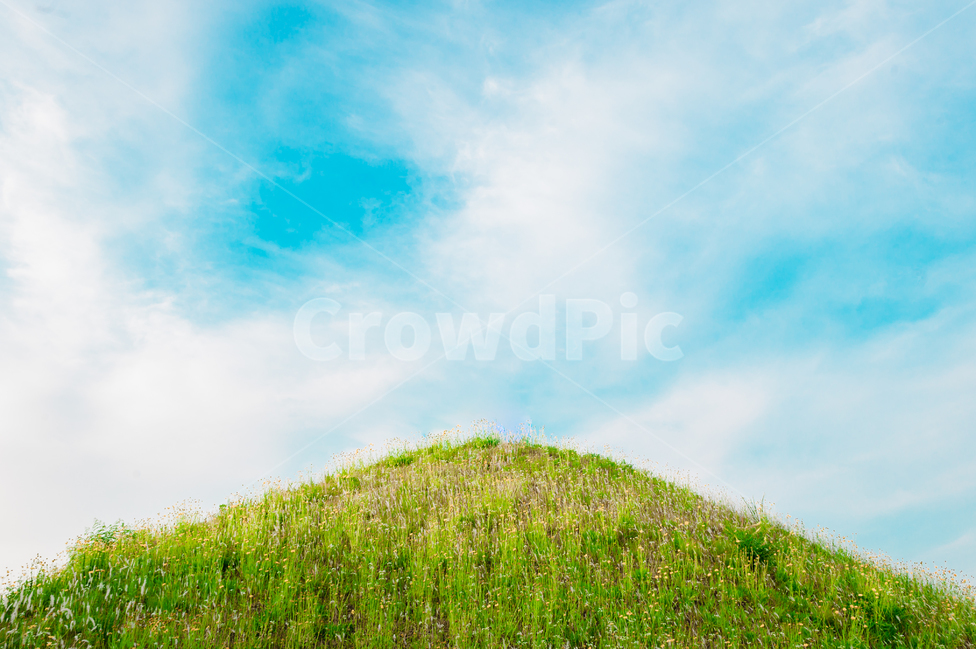 하늘,잔디밭,언덕,구름,sky,들판,제주도,자연,풍경,nature,landscape,outdoors,옥외,grassland,목초지,field,들
