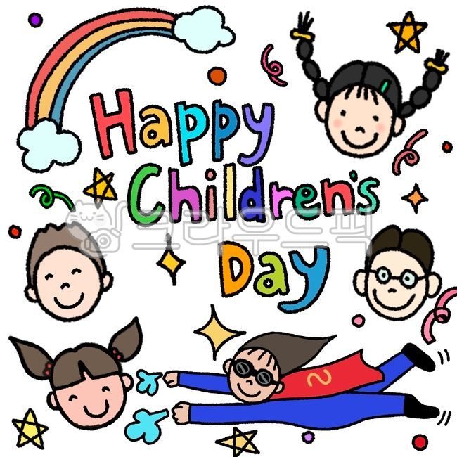 square,rainbow,face,star,children,hand drawing,background,illustration,cute,Childrens Day,Sky blue
