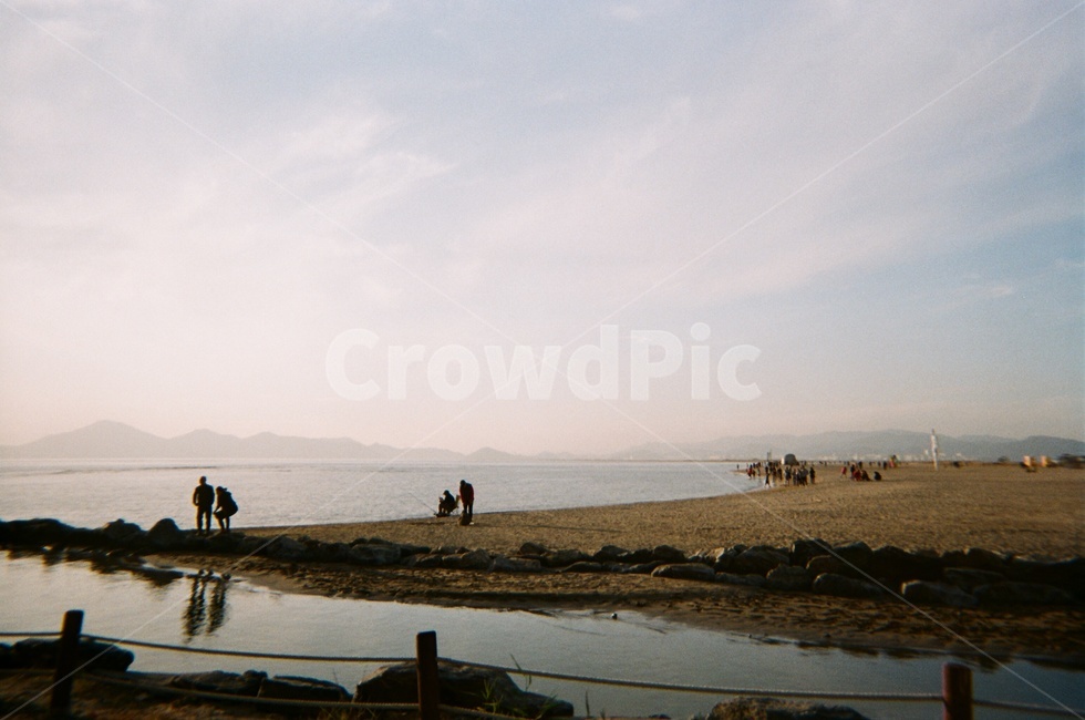 필름카메라,바다,해질무렵,실루엣,풍경,자연,풍경,nature,landscape