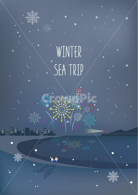 눈,눈결정,불꽃놀이,커플,겨울,미니멀,플랫디자인,감성,겨울,계절,winter,season,여행,휴가,traveling,vacation,trip,그래픽,일러스트레이션,graphic,illustration