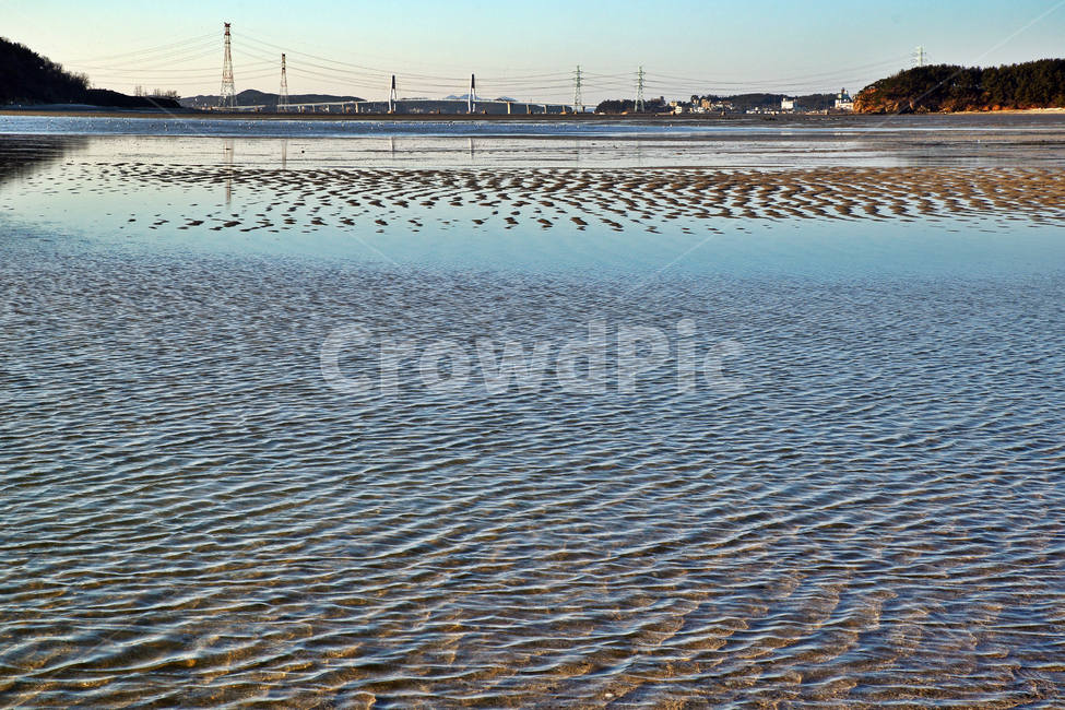 당산,측도,선재도,갯벌,썰물,바다,서해,인천,철탑,송전탑,해변,바다,beach,sea