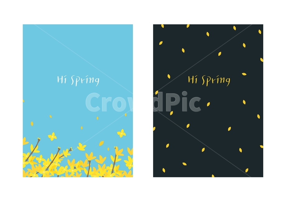 illustration,vector,spring,개나리,봄배경,검정색배경,blackbackground,노랑색,봄,하늘,sky,하늘색,파랑,봄개나리,개나리배경,봄이미지