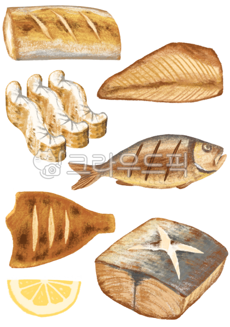 생선구이,갈치,조기,고등어,가자미,레몬,삼치,일러스트,생선그림,그림