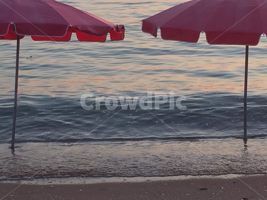 석양,노을,바다,구름,파라솔,해변,바다,beach,sea