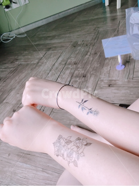 팔,타투,꽃,tatto,커플타투