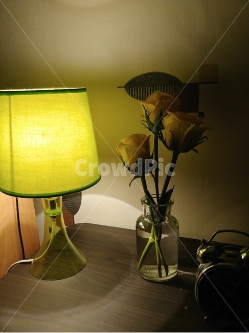 장미,rose,flower,꽃,스탠드,desklamp,lamp,불빛,light,감성,꽃병,vase,따뜻함,분위기