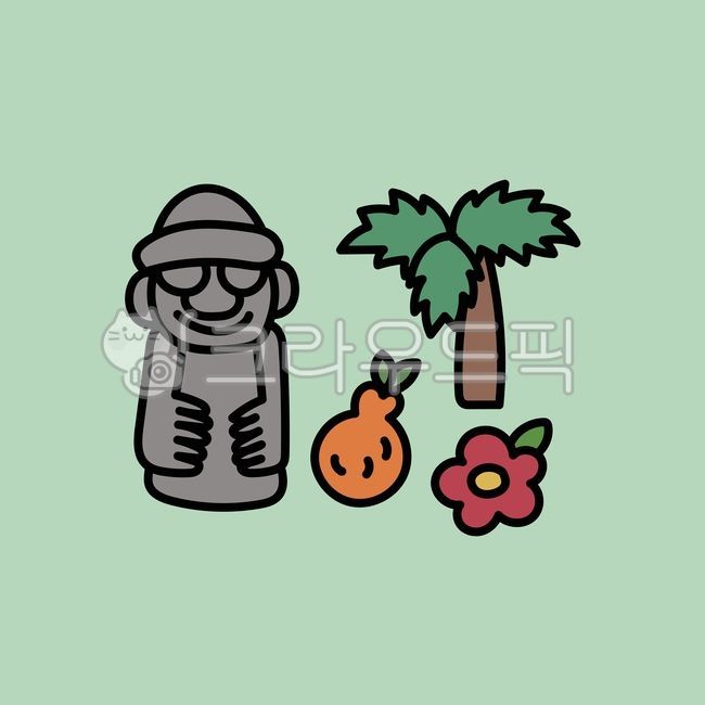 Dolhareubang,Jeju Island eps,Jeju,camellia flower,Jeju Island Vector,Jeju Island illustration,jeju island,hareubang,Hallabong