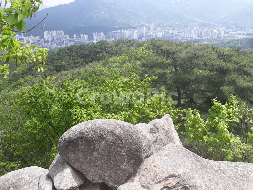 산,바위,도심,정상,미세먼지