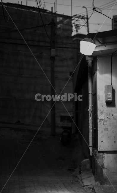 흑백,blackandwhite,alley,밤,street,light,night