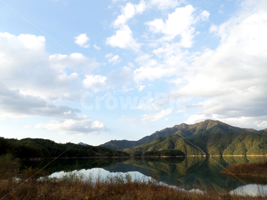 강원도,횡성,횡성호,풍경,산,강에비친하늘,river,landscape