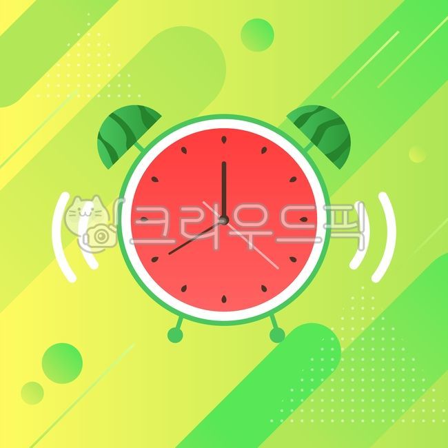 플랫,일러스트,일러스트레이션,그림,비즈니스,쇼핑,오브젝트,쇼핑몰,배경,백그라운드,이벤트,팝업,배너,상업,벡터,컬러,패턴,그라데이션,컬러풀,할인,기획전,알람,알람시계,시계,수박,귀여운,타임세일,노란색,노랑,빨간색,줄무늬,사선,도형,녹색,초록,초록색,여름,시즌,계절,shopping,event,illustration,gradient,vector,object,colorful,banner,clock,alarm,analog,watermelon,summer,그래픽,일러스트레이션,graphic,illustration