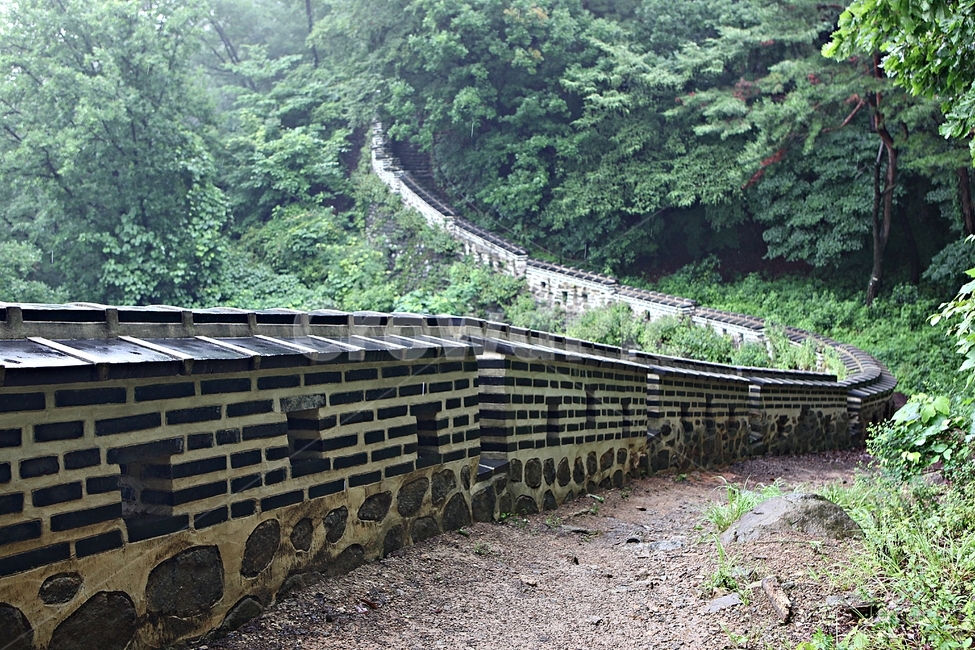남한산성,성,성곽,숲,숲길,길,둘레길,안개,돌담,담,벽,여름,풍경
