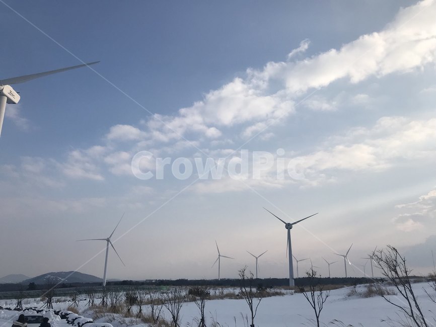 풍차,바람,제주도,풍력발전,하늘,눈밭,겨울,계절,winter,season