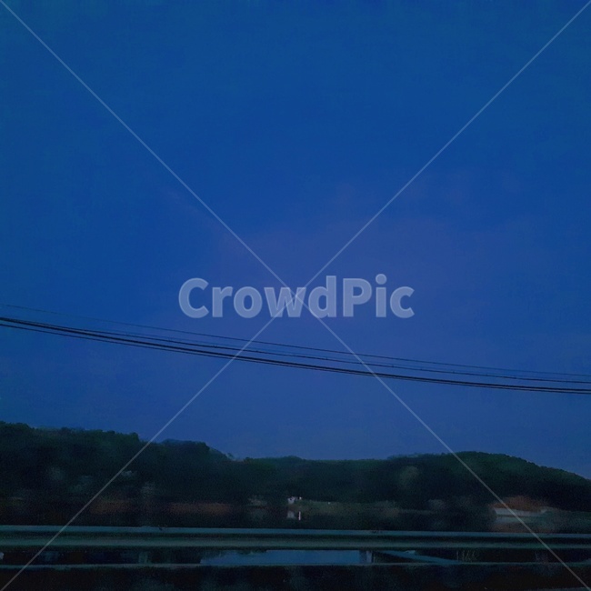 자연,풍경,강,감성,수채화,하늘,밤,초저녁,산,저수지,시골