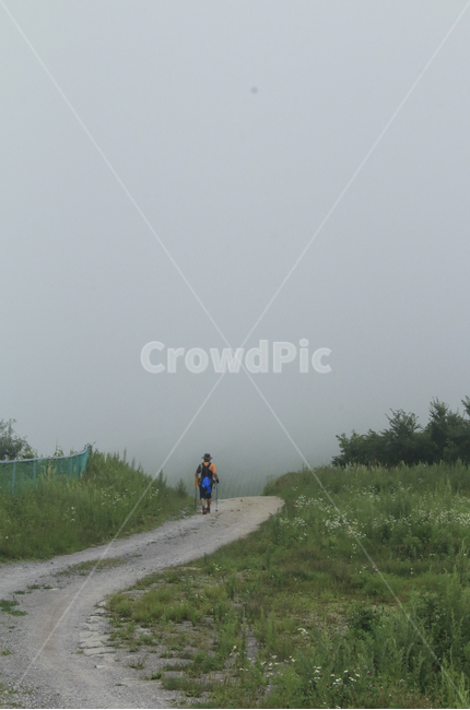 nature,자연,안개,mist,fog,weather,날씨,산,person,사람,등산,하이킹,등산객
