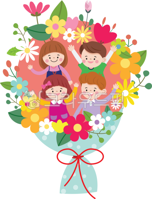 Flowers,bouquet topper,bouquet,bouquet illustration,congratulatory bouquet,floral,ribbon,spring,spring flowers,bouquet design,kindergarten,daycare,elementary school,sprout,children,children's day,event,graduation congratulations,grad