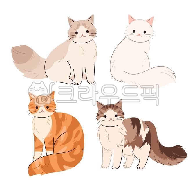 고양이, 일러스트, 반려묘, 반려동물, 애완동물, 사진,이…