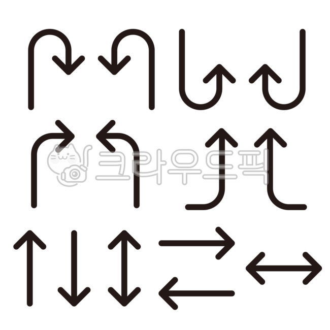 화살표,유턴표시,라인,라인일러스트,화살표일러스트,일러스트