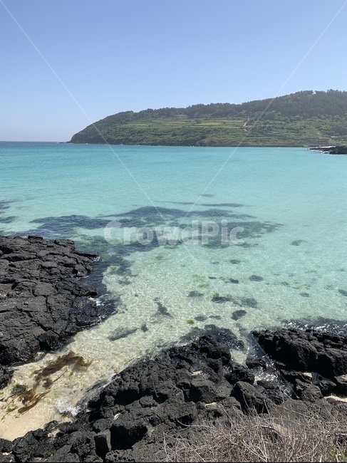 제주도,제주도바다,자연,바다,함덕,함덕해수욕장,제주도함덕,현무암,맑은날바다,모래사장