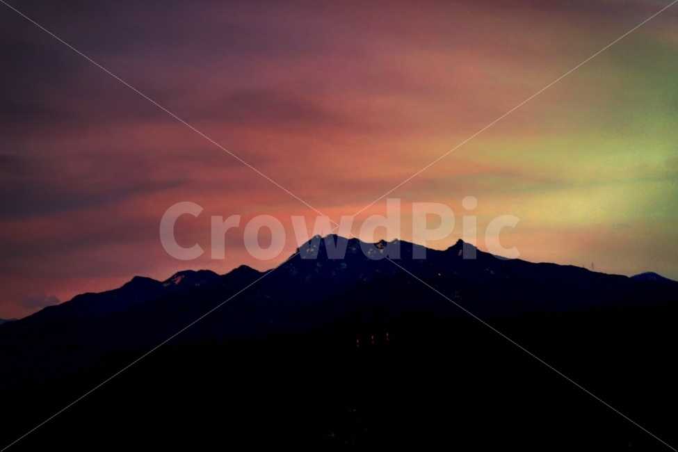 산,노을,하늘,풍경,야경,자연,풍경,nature,landscape,실루엣,그림자,silhouette,shadow,outdoors,옥외,mountain,mountain range,산맥,sky