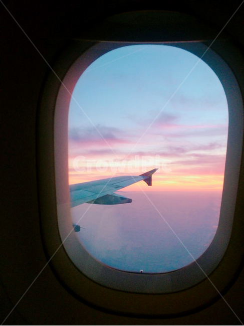 비행기,하늘,구름,노을,하늘위,여행,휴가,traveling,vacation,trip,교통,교통수단,traffic,transportation