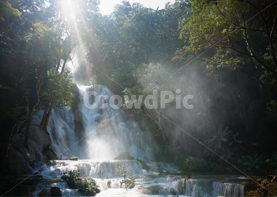 water,물,nature,자연,river,강,outdoors,라오스,루앙프라방,꽝시폭포,폭포,신비로움