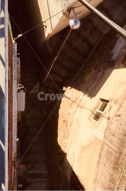 골목,갈림길,해방촌,그림자,계단,골목길,alley,handrail,난간,banister