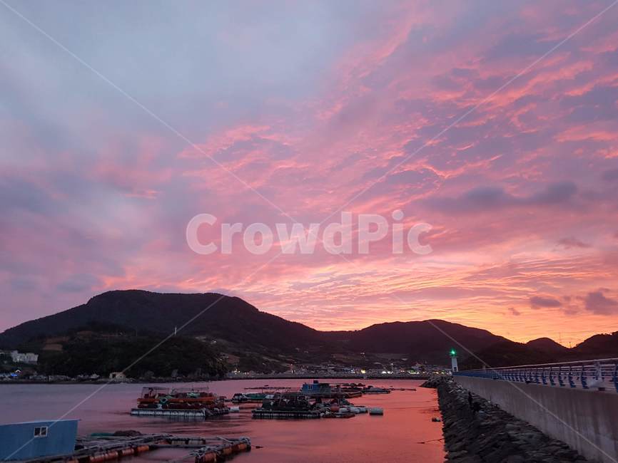 바다,욕지도,노을,낚시,방파제,자연,nature,sea,sunset