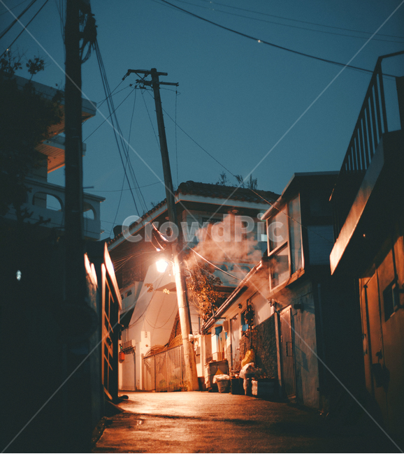 night view,street light,light,road,rainy day,night,telephone pole,alley,lighting