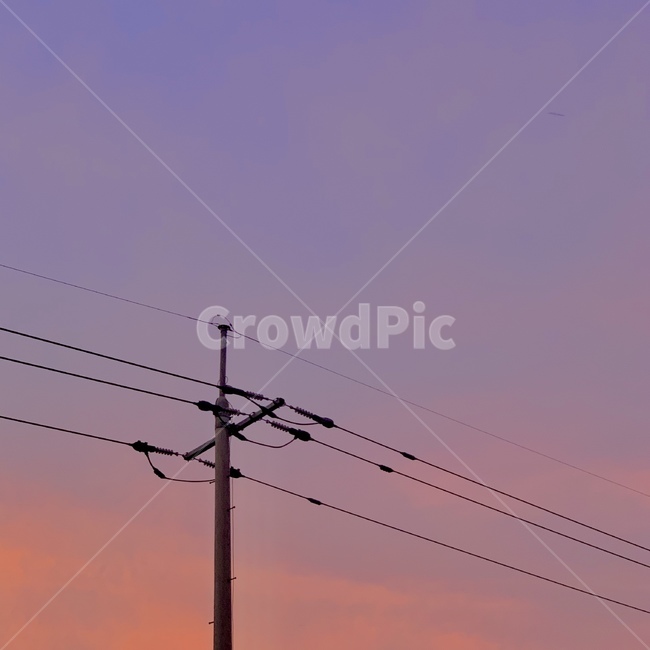 하늘,저녁,노을,전봇대,utilitypole,전신주