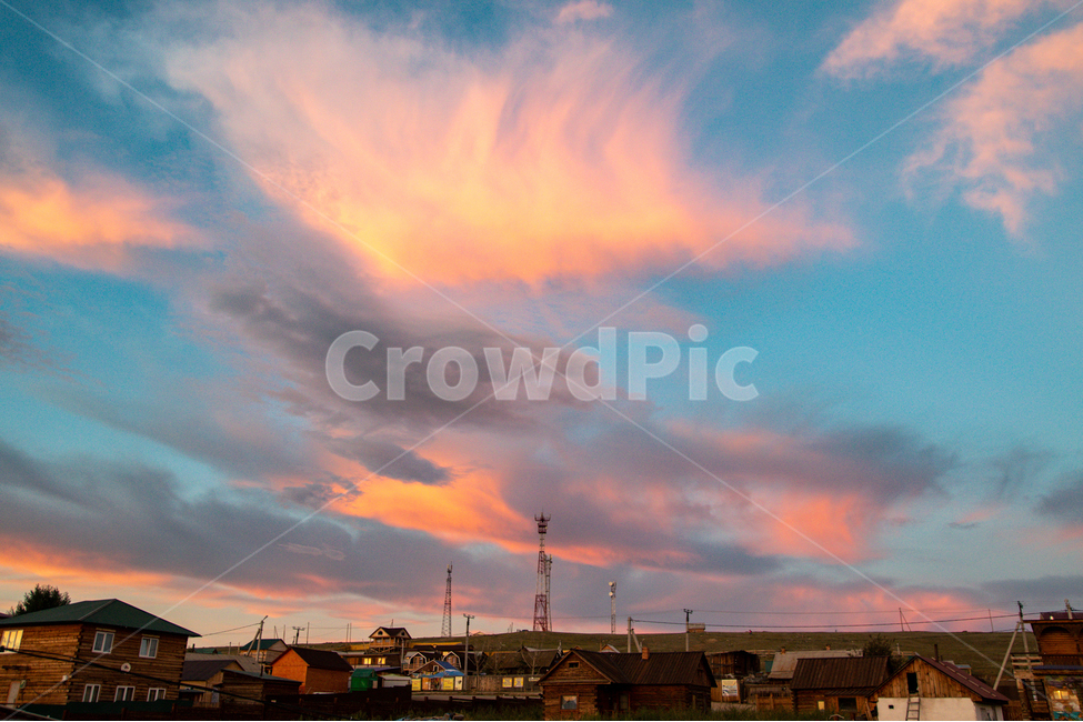 노을,구름,하늘,마을,풍경,시골,마을,풍경,landscape,country,rural,town,해외,외국,세계,foreign,oversea,world,색깔,색상,색채,색감,color sense,color sensitivity,feeling of color