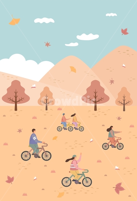 가을,단풍,자전거,단풍잎,잠자리,사람,캐릭터,여자,남자,커플,풍경,계절,일러스트,그림,디자인,가을,계절,fall,autumn,season,그래픽,일러스트레이션,graphic,illustration,bike,vehicle,차량,transportation,교통,bicycle
