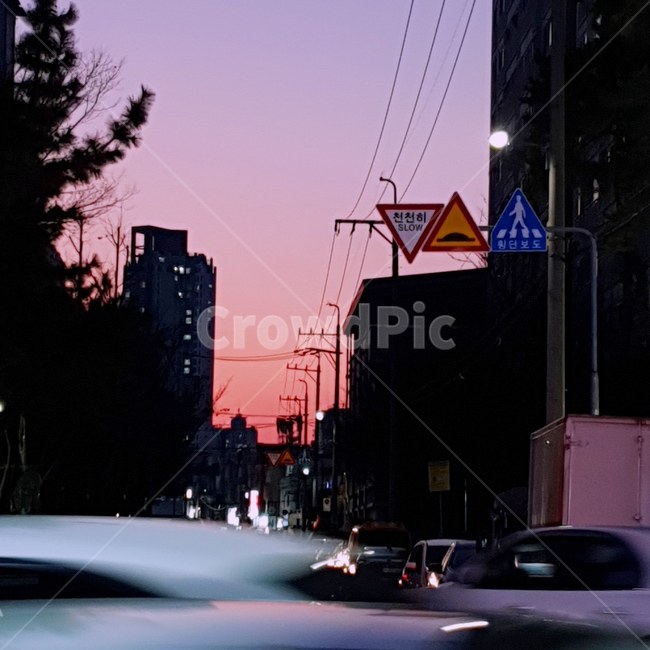 노을,감성,저녁,길,도시